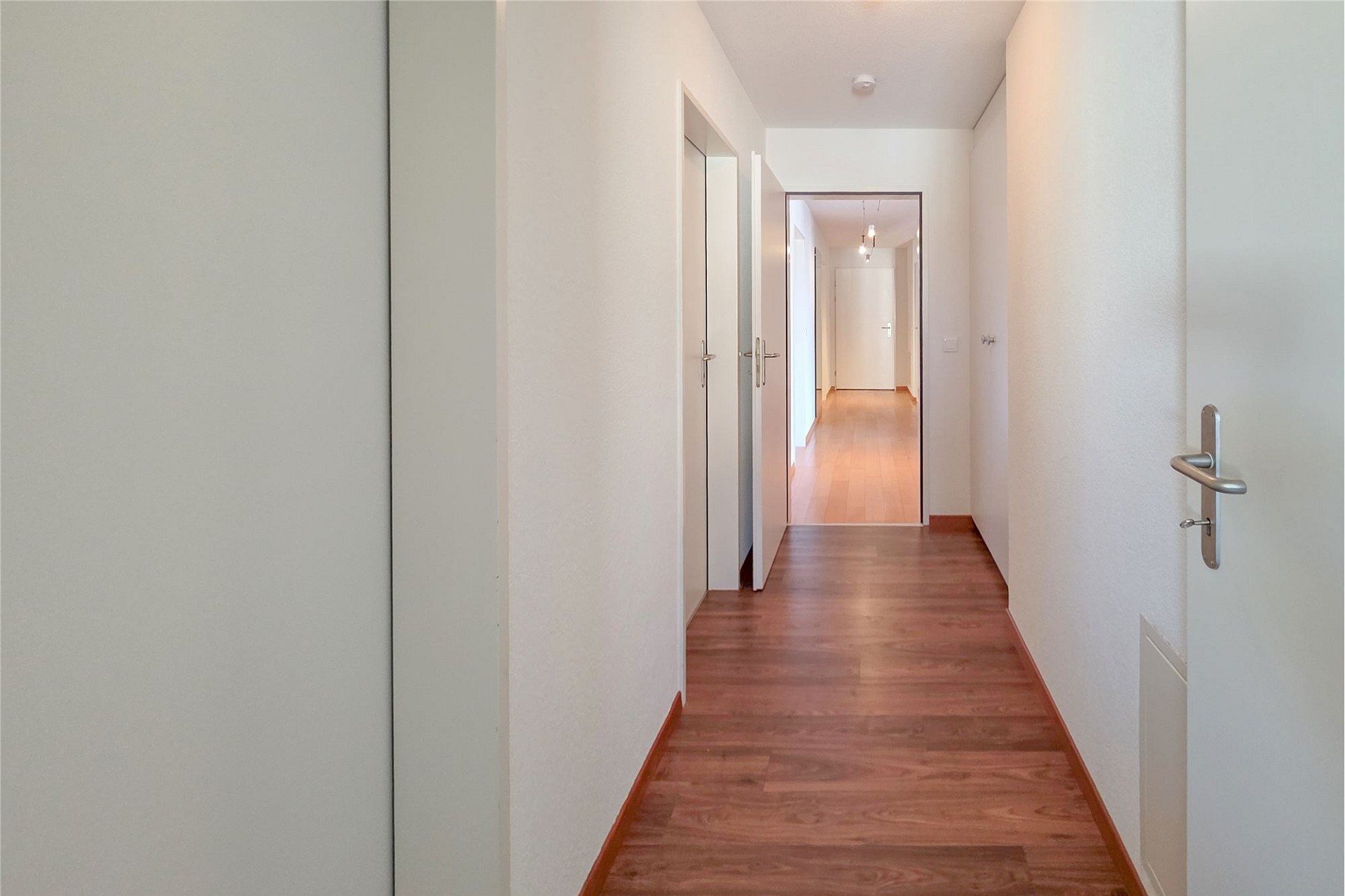 Heller Flur mit Holzboden