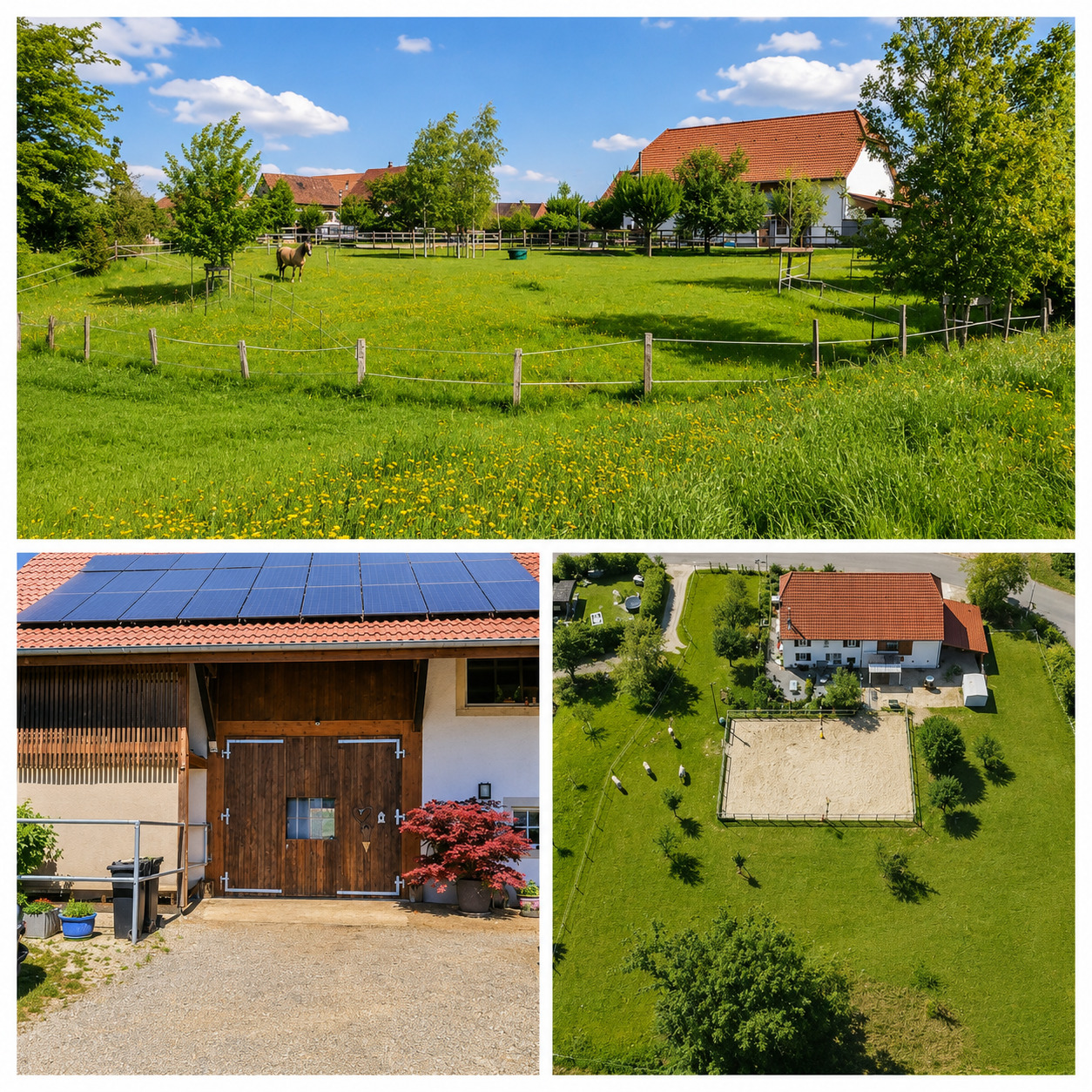 Ländliches Anwesen mit Pferdekoppel und Solardach