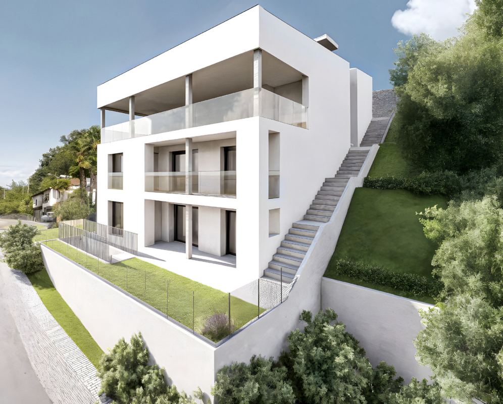 Moderne weiße Villa am Hang
