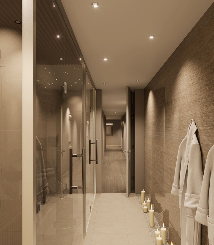 Modernes Wellness-Interieur mit Spa-Flur