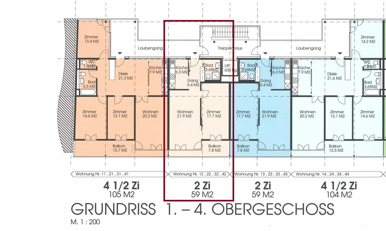 Grundriss einer Wohnung