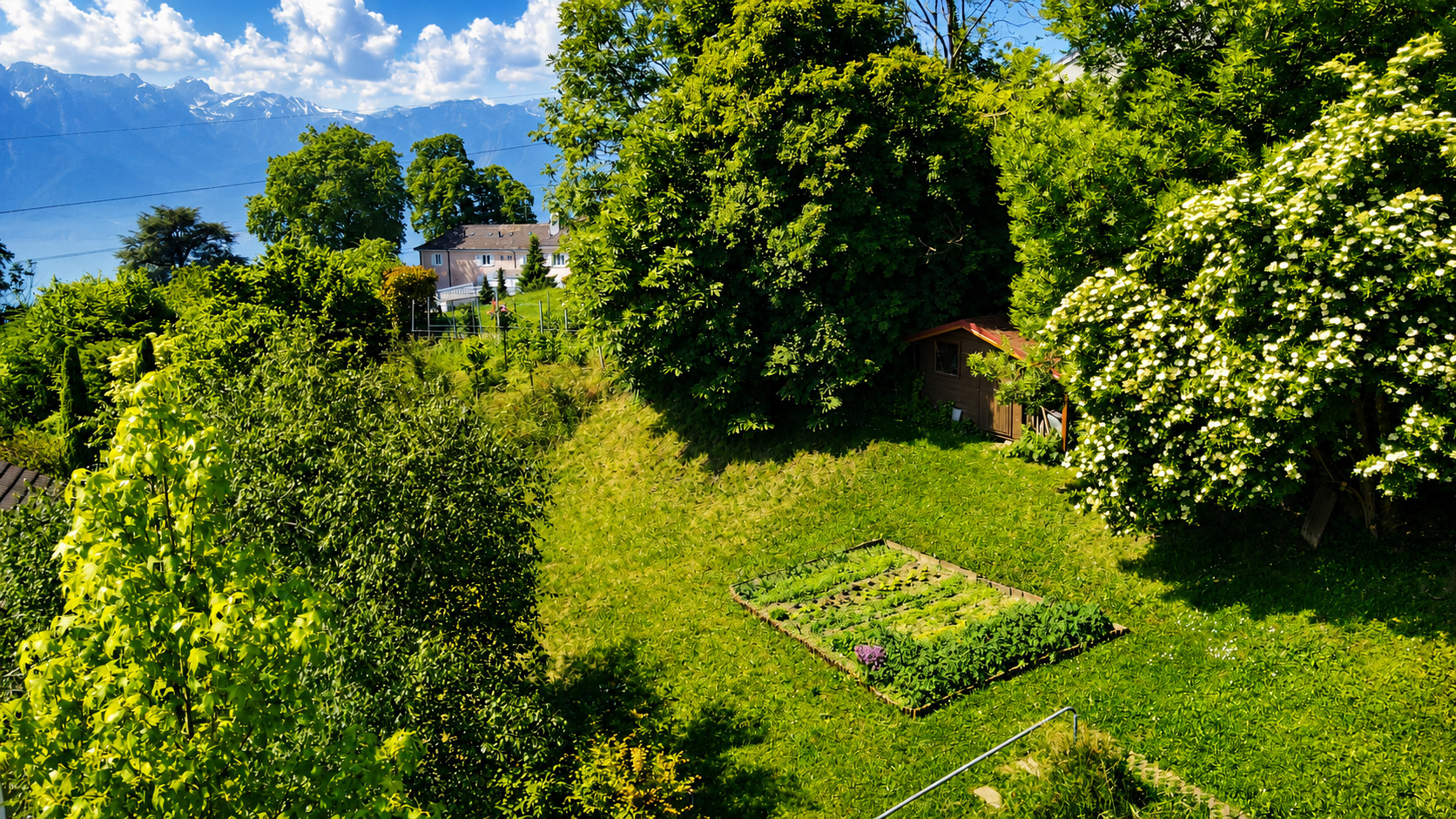 Garten mit Bergblick