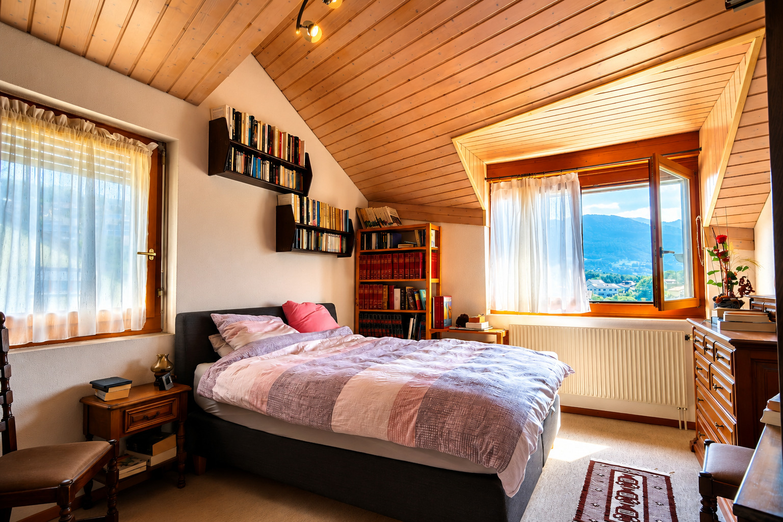 Gemütliches Schlafzimmer mit Dachschräge