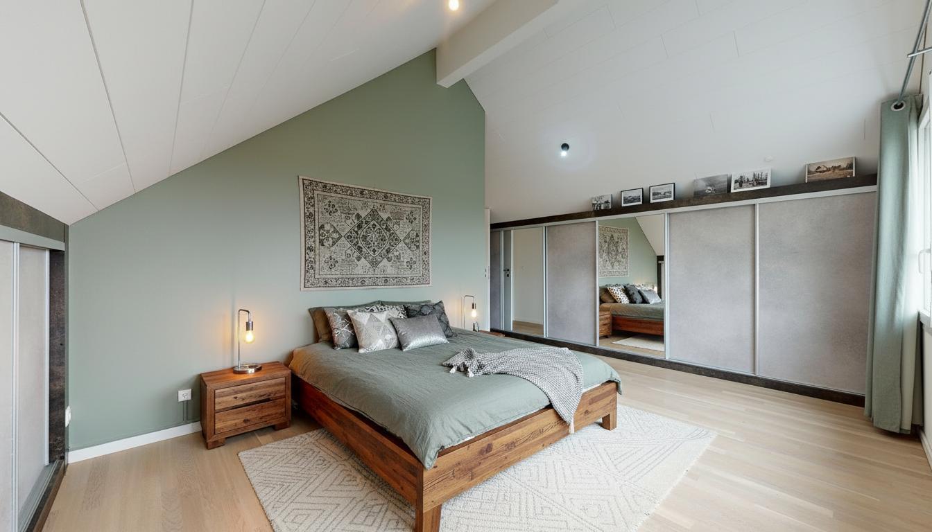 Modernes Schlafzimmer mit Dachschräge