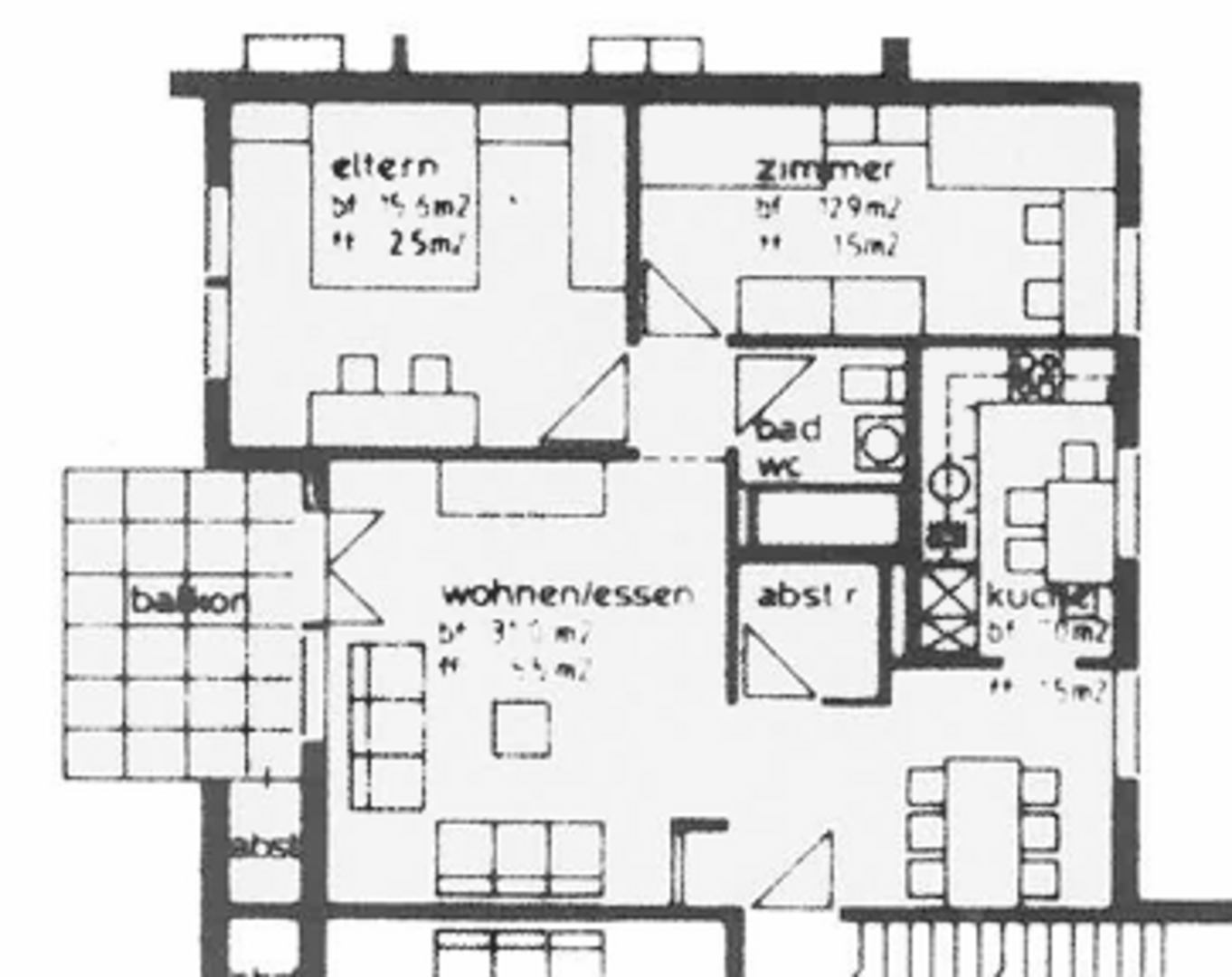 Grundriss einer Wohnung