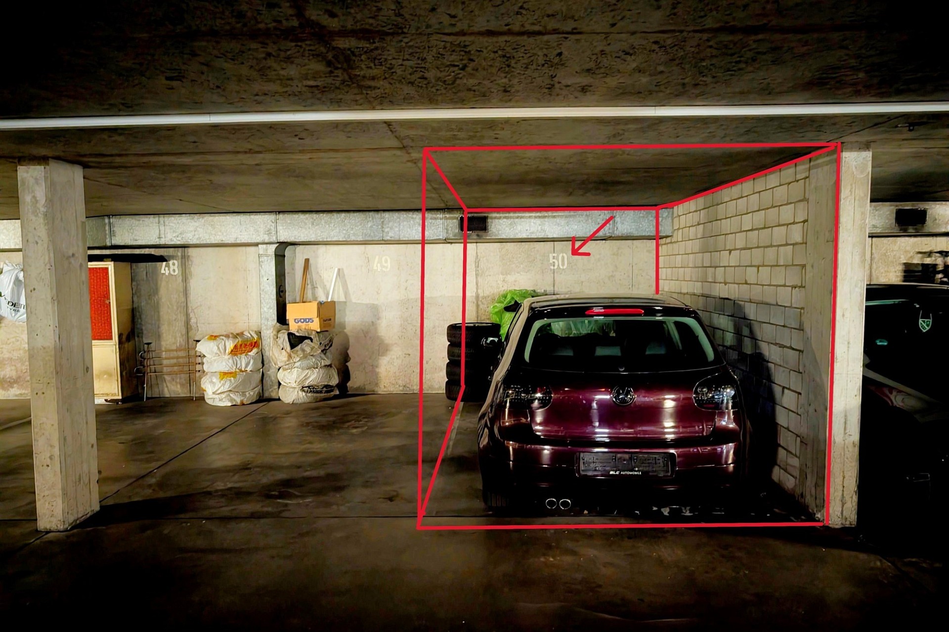 Parkplatz in einer Tiefgarage