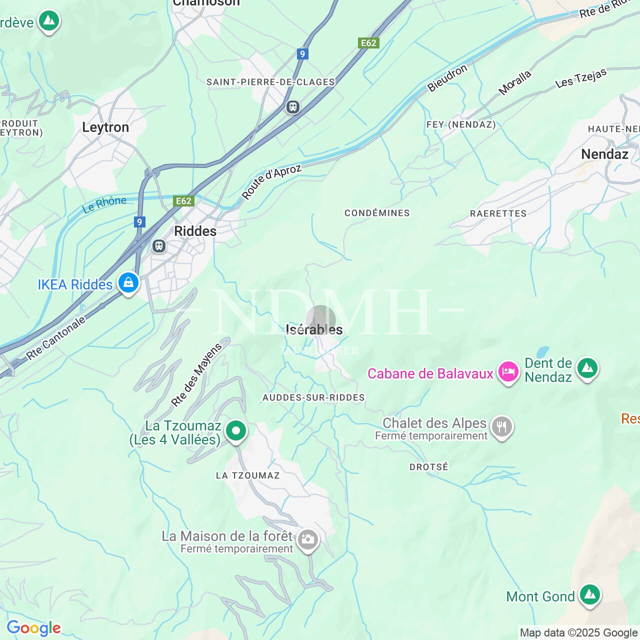 Kartenansicht einer alpinen Region