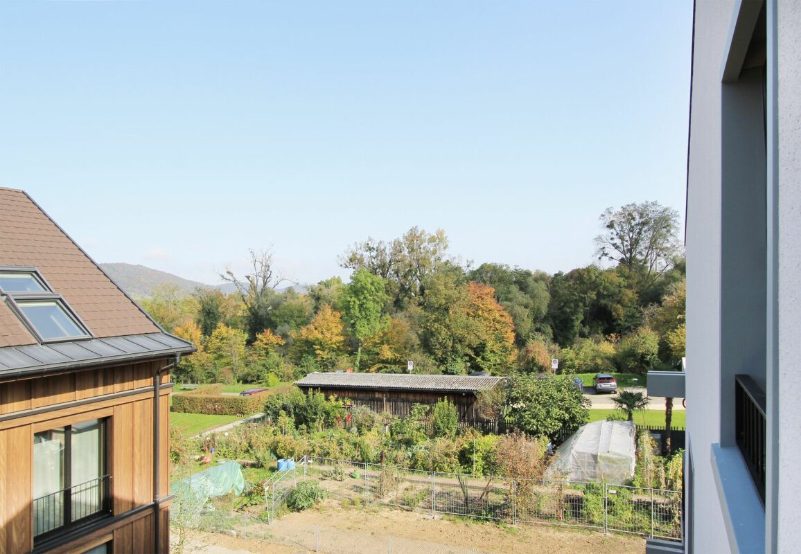 Blick auf Garten und Nachbargebäude