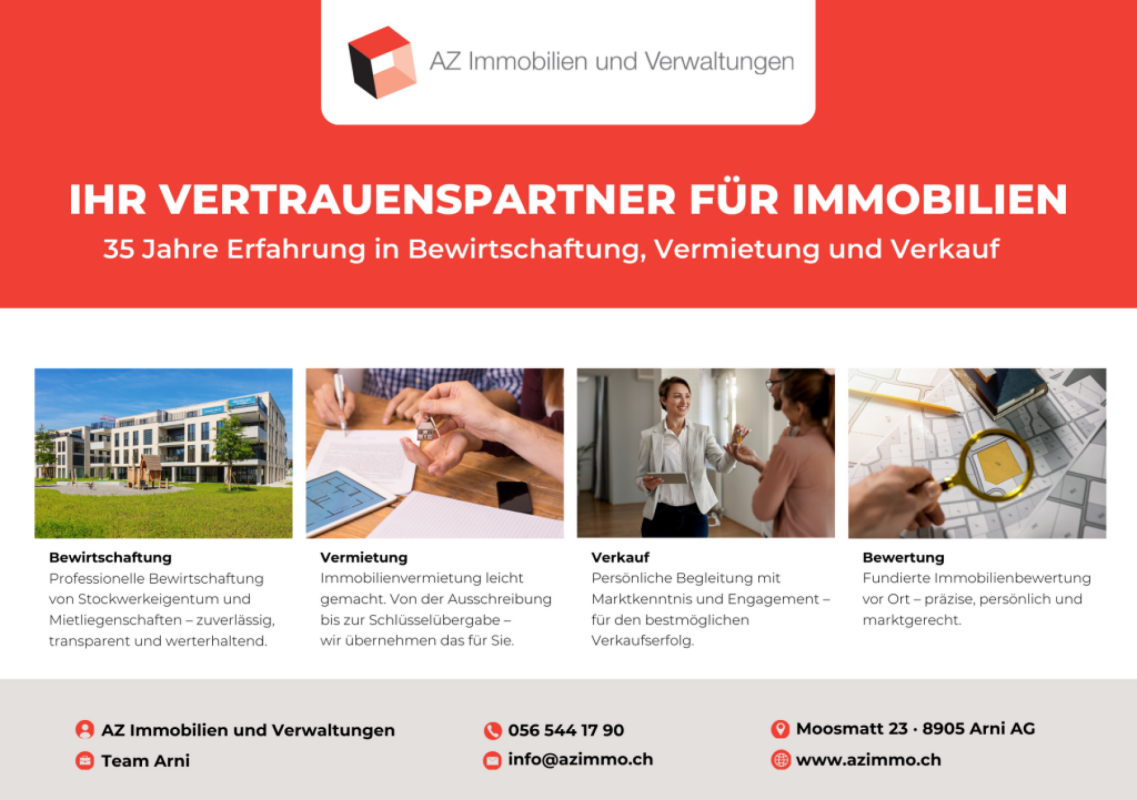 Werbe- und Kontaktseite eines Immobilienunternehmens