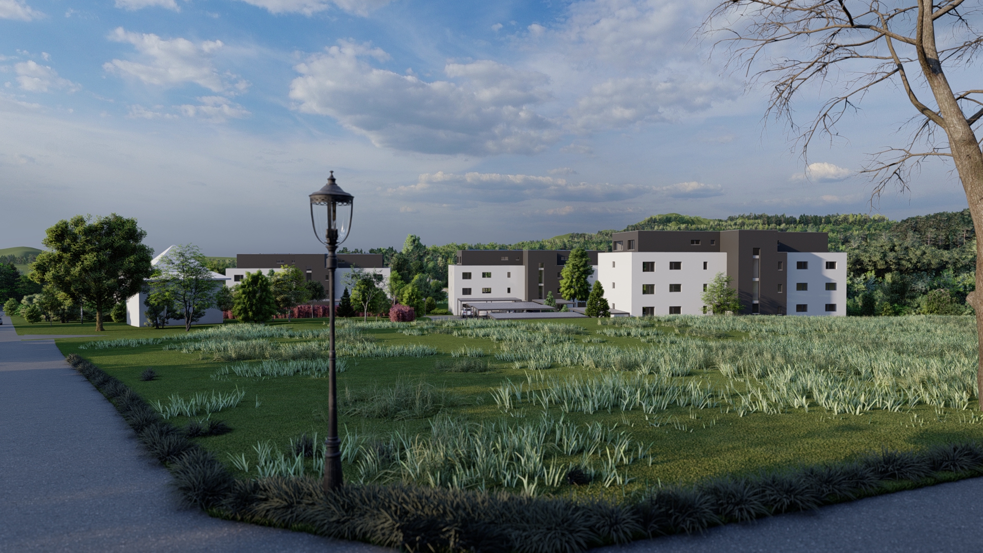 Moderne Wohnanlage in grüner Umgebung