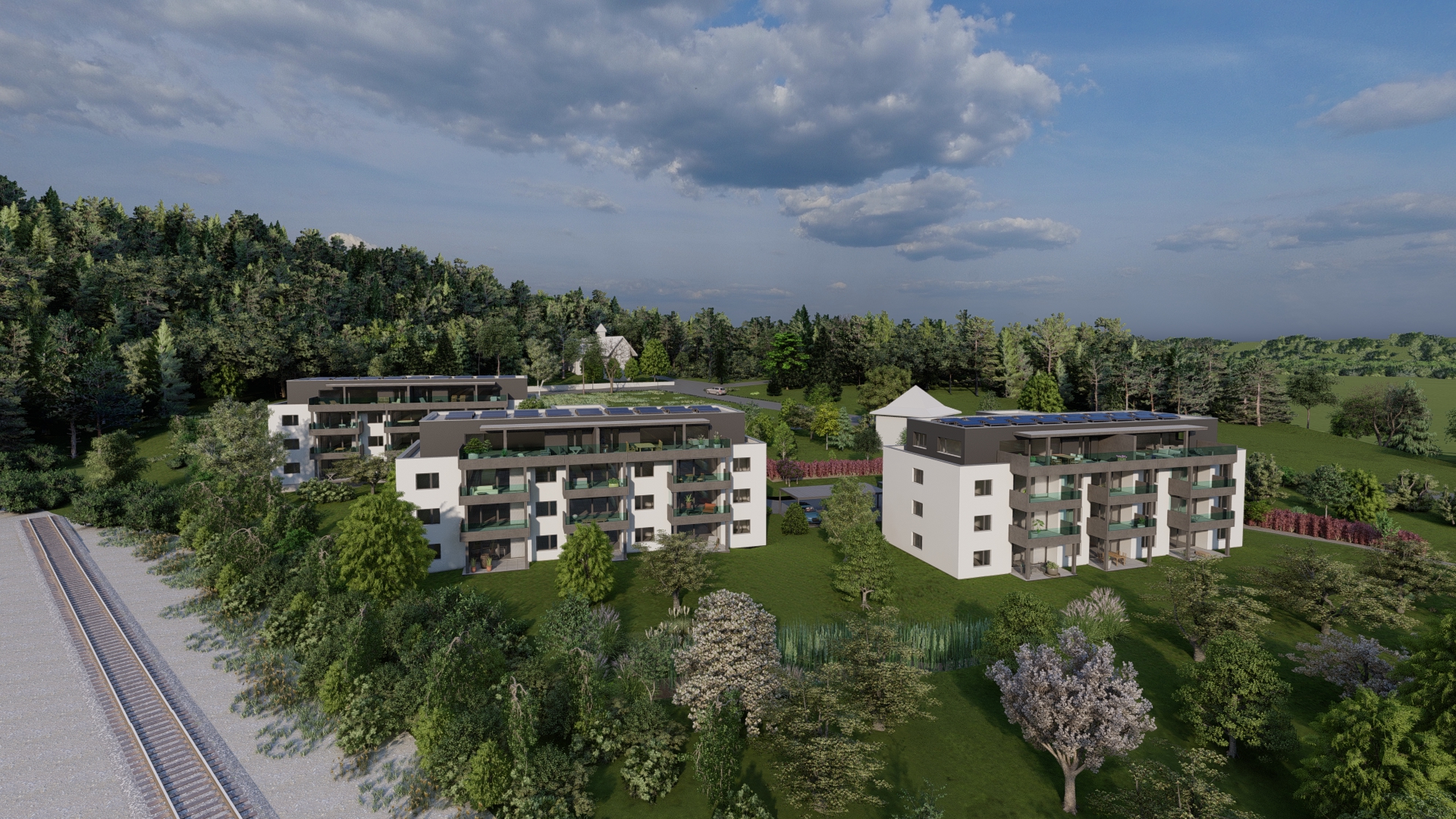 Moderne Wohnanlage im Grünen
