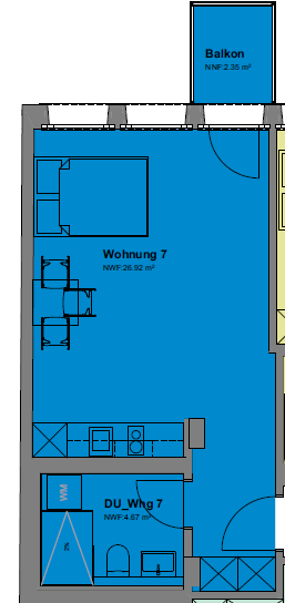 Wohnungsgrundriss mit Balkon