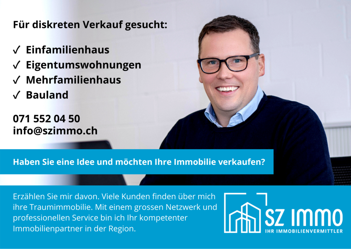 Immobilien-Werbebanner mit Porträt und Kontaktdaten