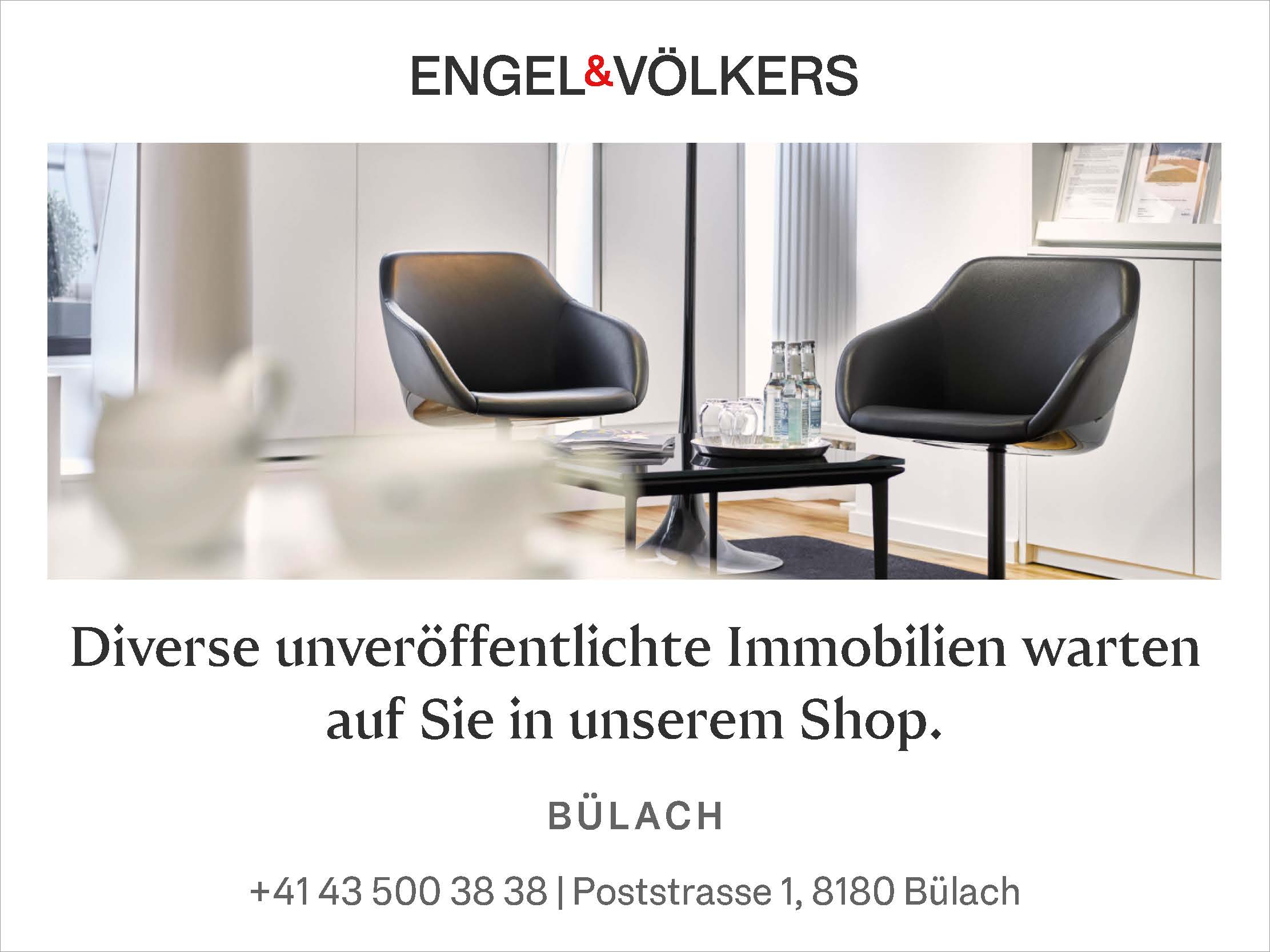 Werbeanzeige mit Immobilienmotiv