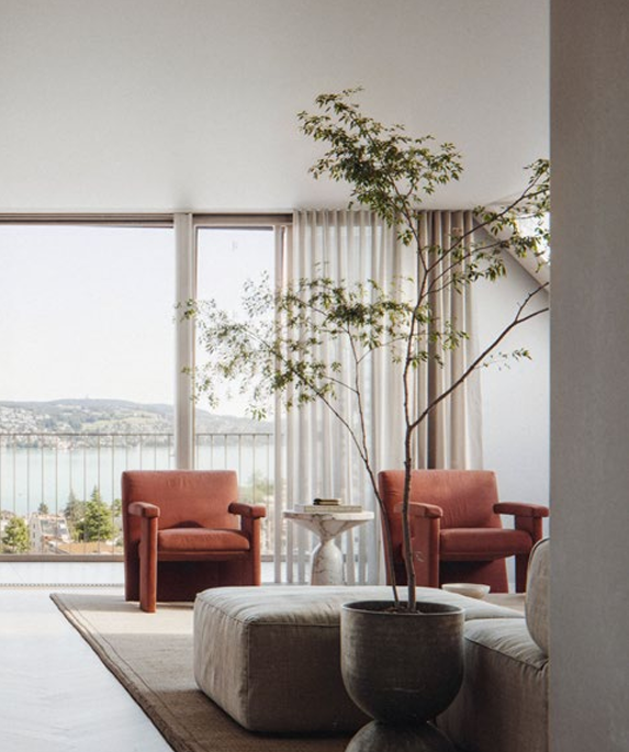Wohnzimmer mit Panoramablick