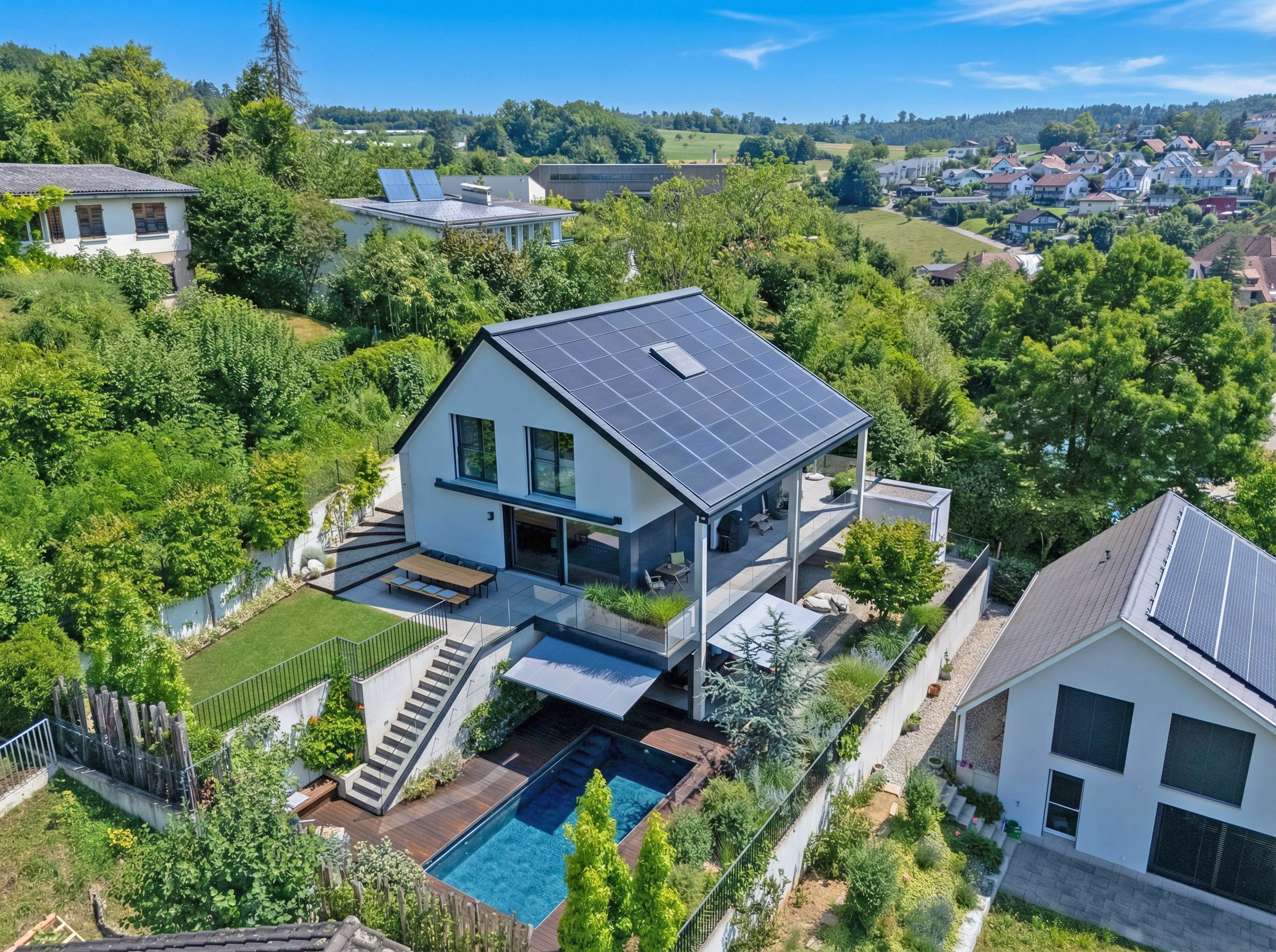 Moderne Villa mit Pool und Solardach