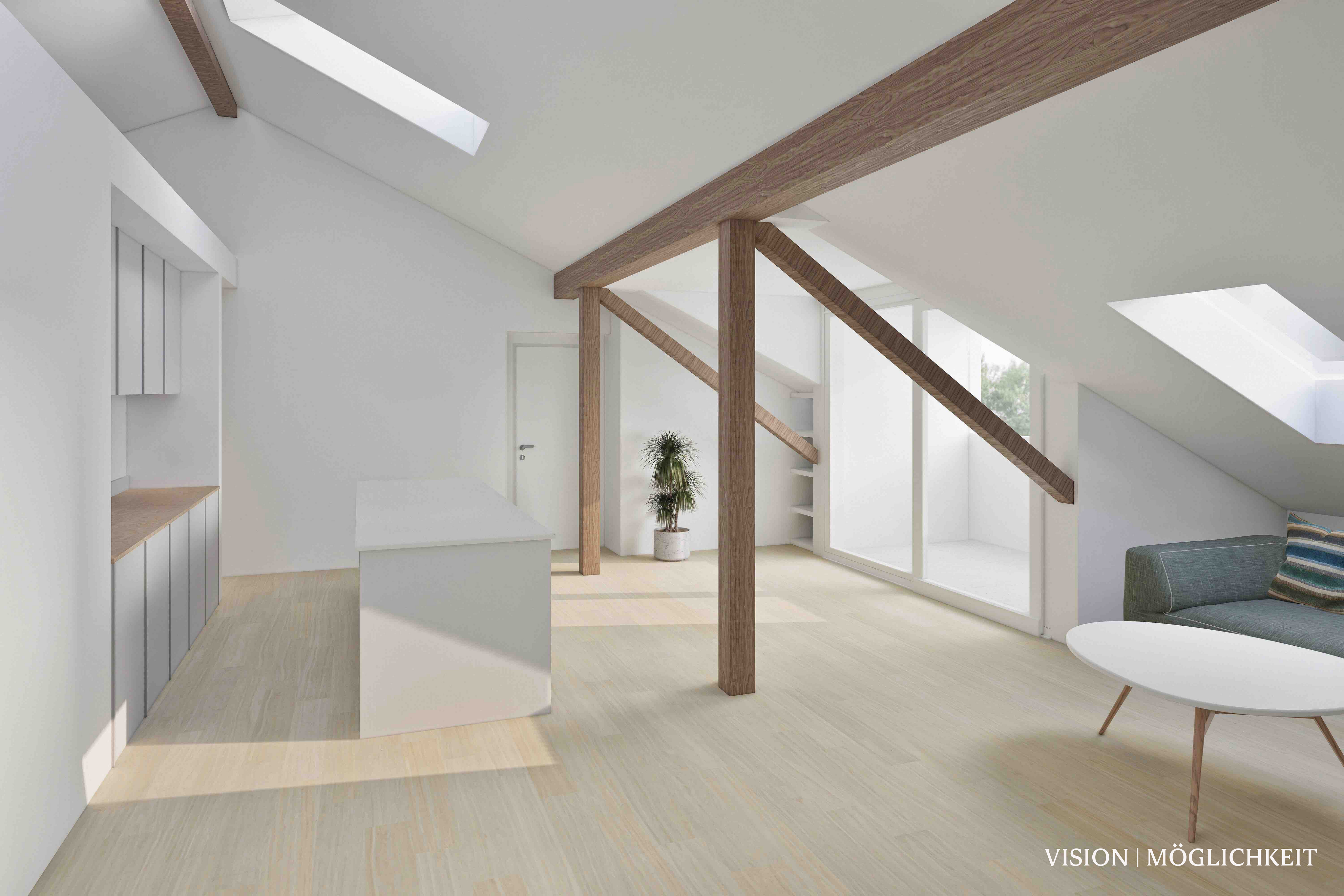 Ausgebauter Dachboden mit Galeriecharakter