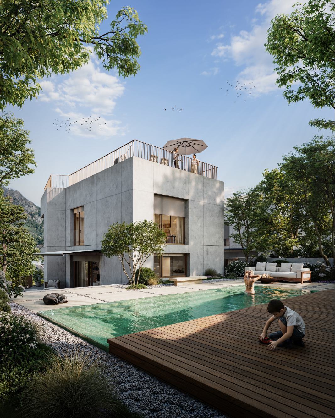 Moderne Villa mit Poolterrasse