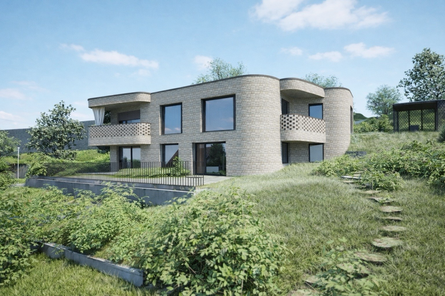 Modernes Wohnhaus im Grünen
