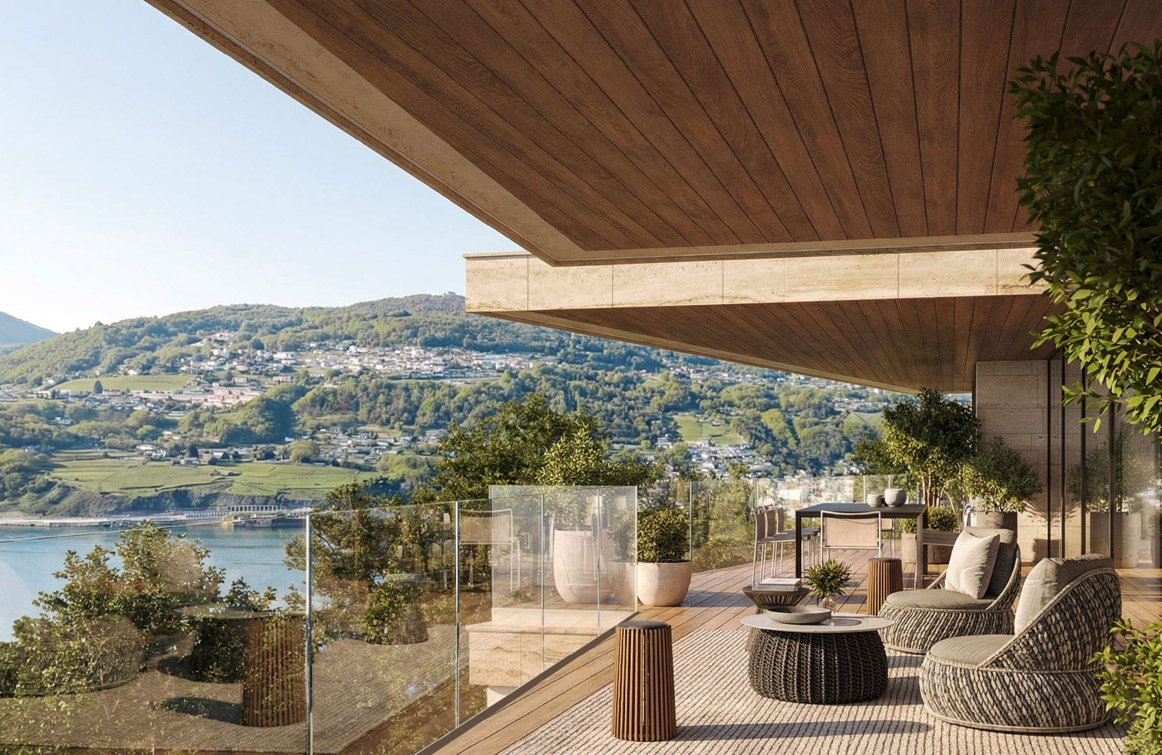 Luxuriöse Terrasse mit Panoramablick
