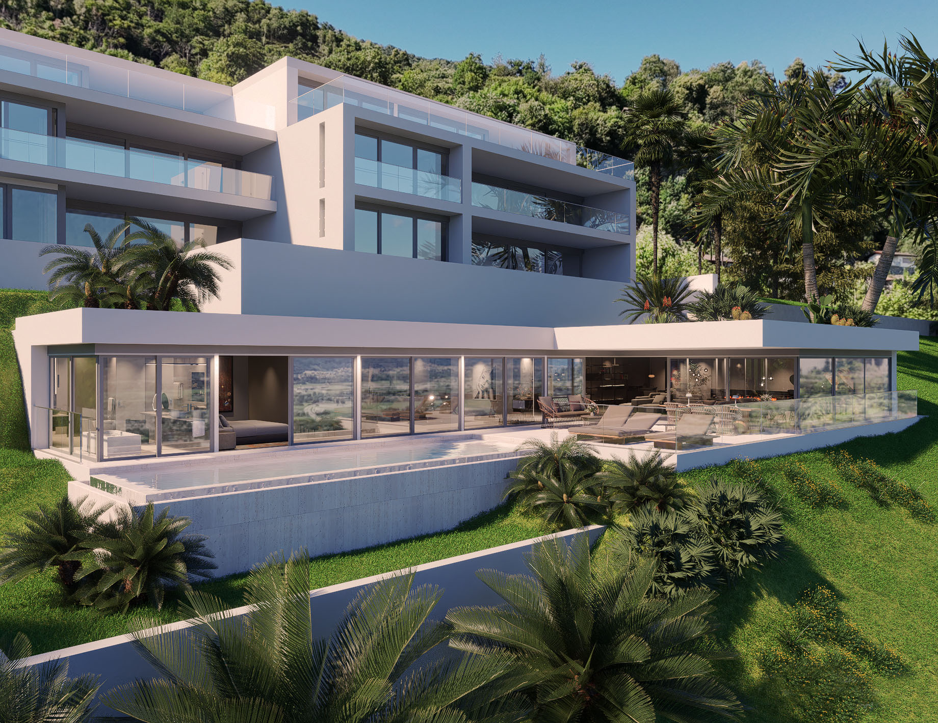 Moderne Luxusvilla mit Poolterrasse