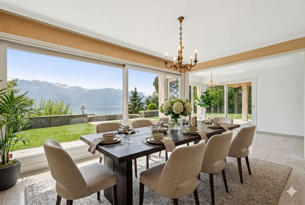 Esszimmer mit Panoramablick
