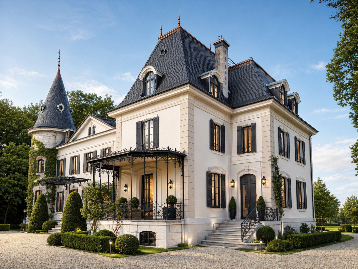 Elegantes historisches Herrenhaus mit Turm