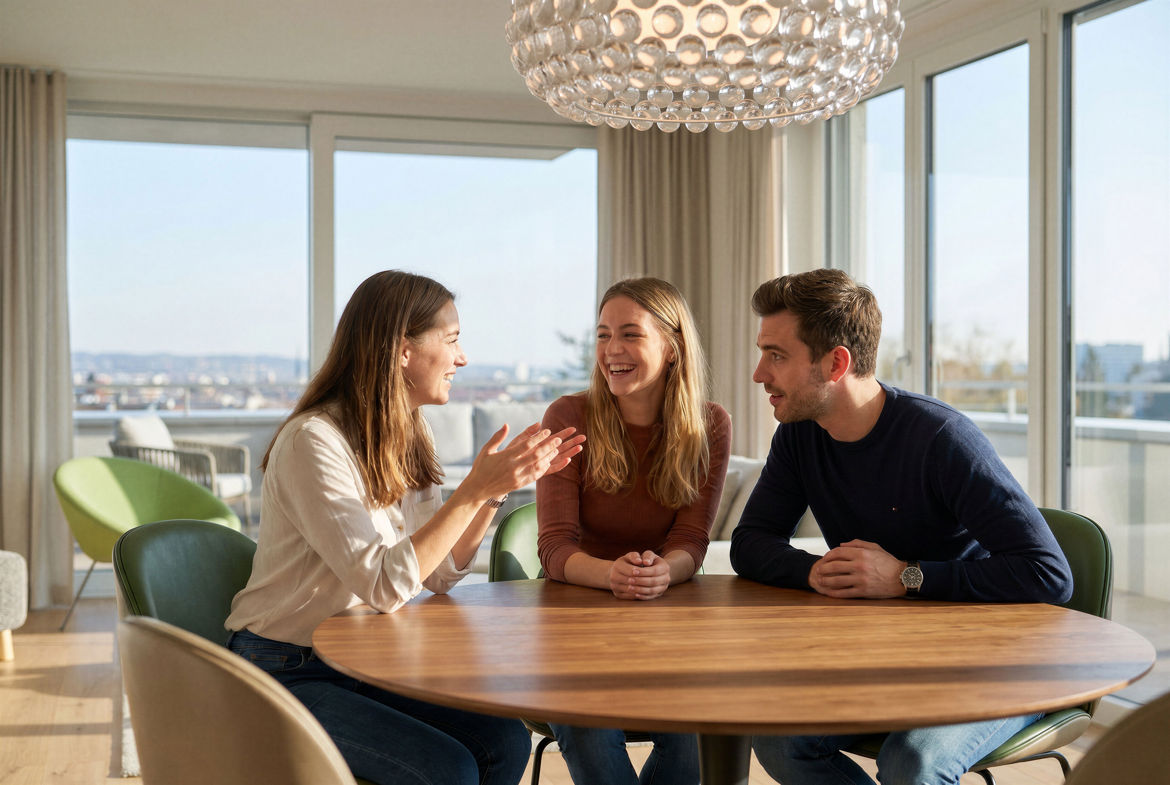 Heller Essbereich mit Ausblick