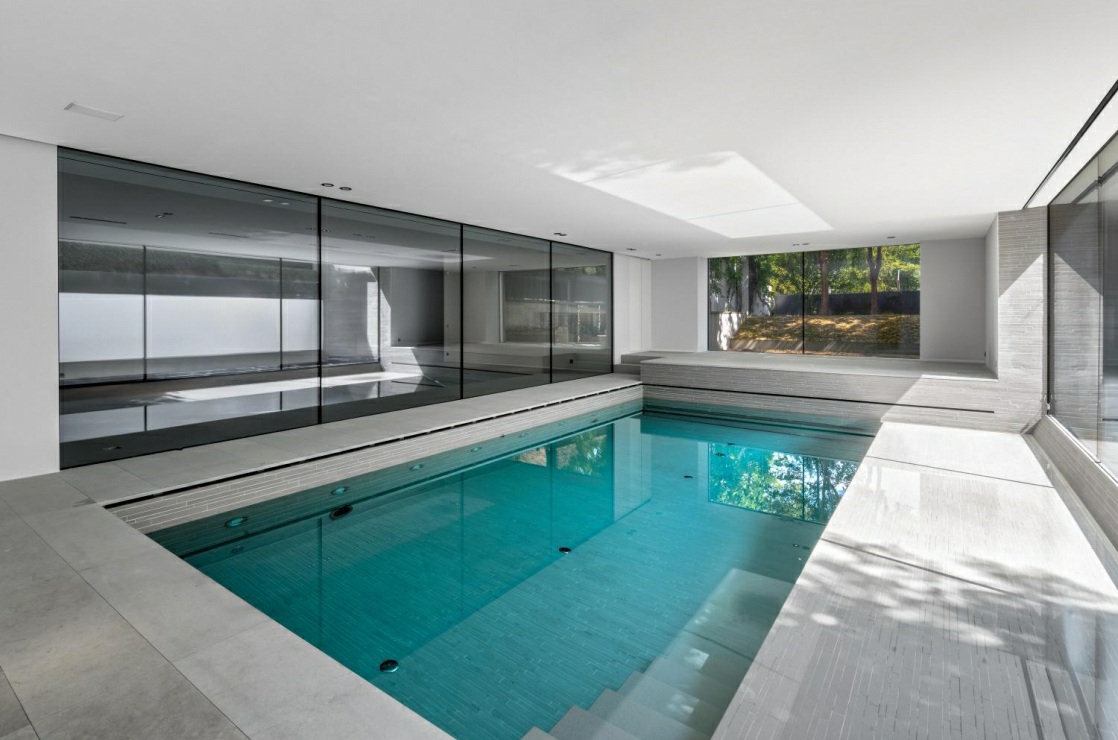 Indoorpool in modernem Atrium