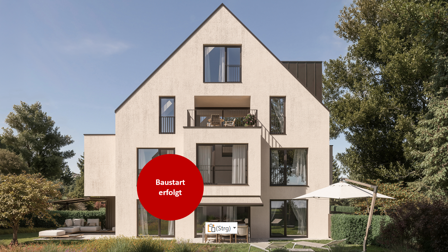 Moderne Villa mit Giebel und Terrasse