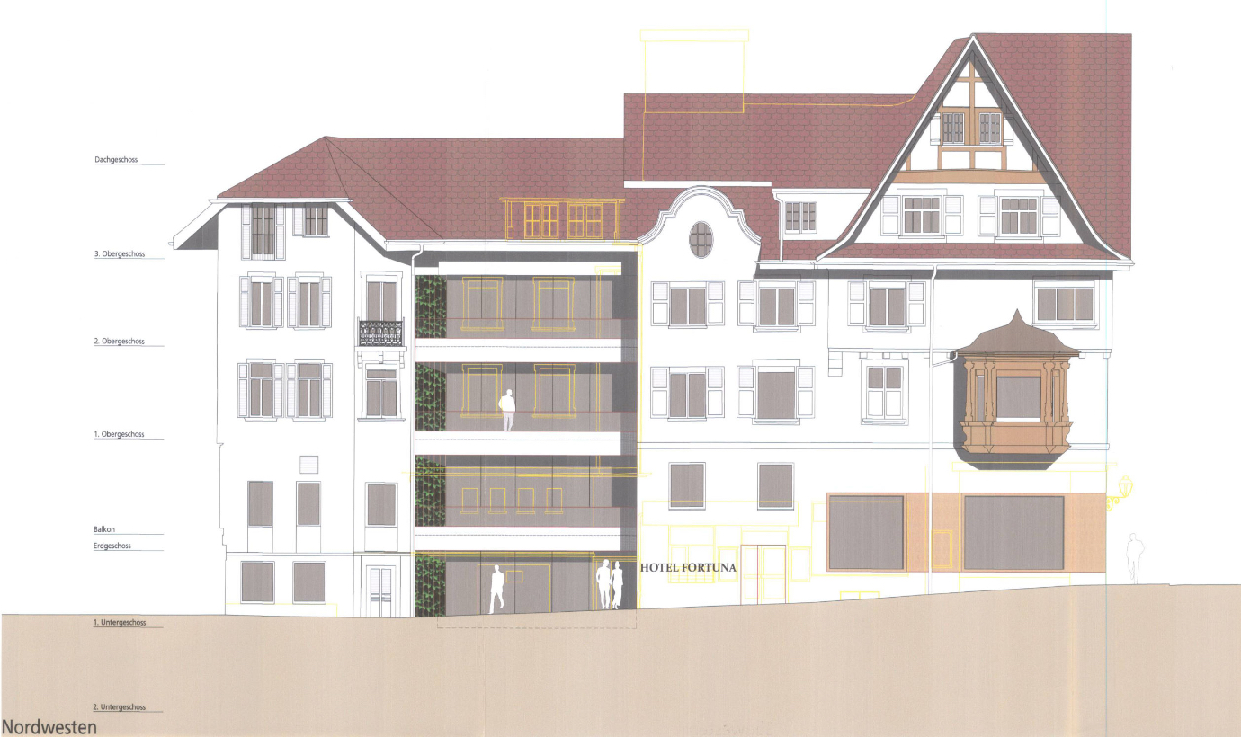 Architekturansicht eines Hotelgebäudes