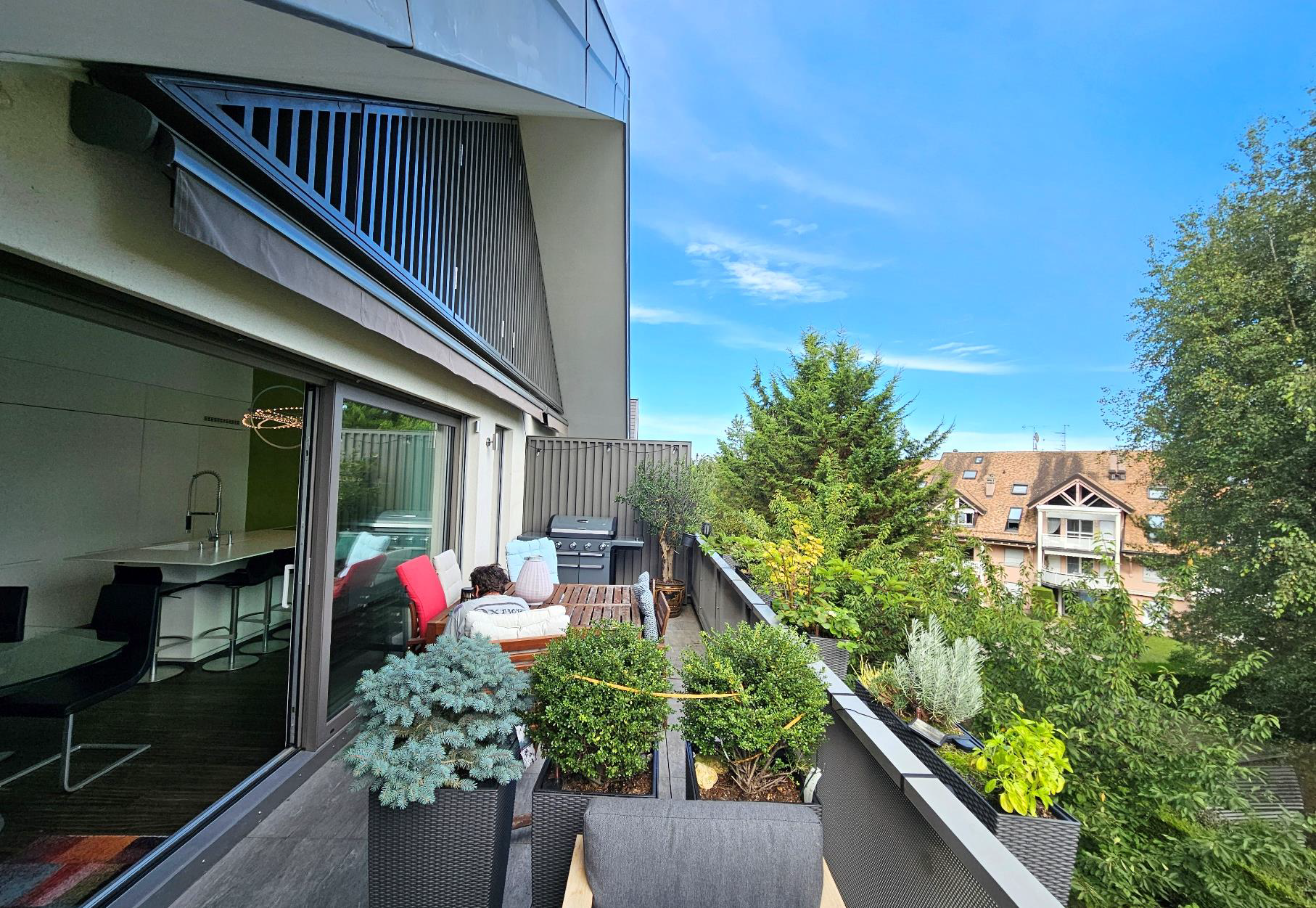 Balkon mit Blick ins Grüne