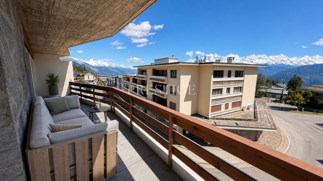 Balkon mit Alpenpanorama