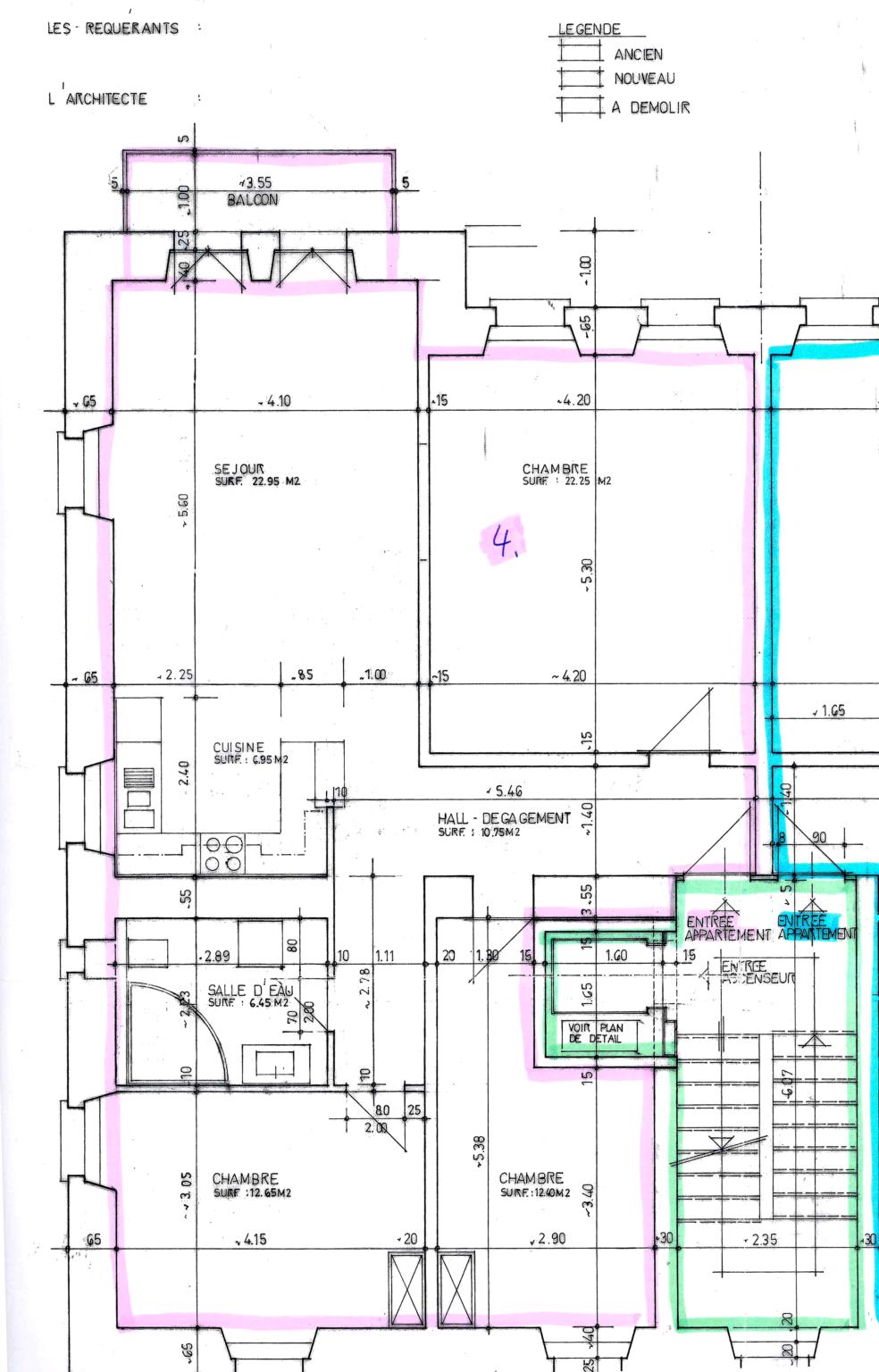 Grundriss einer Wohnung mit Balkon