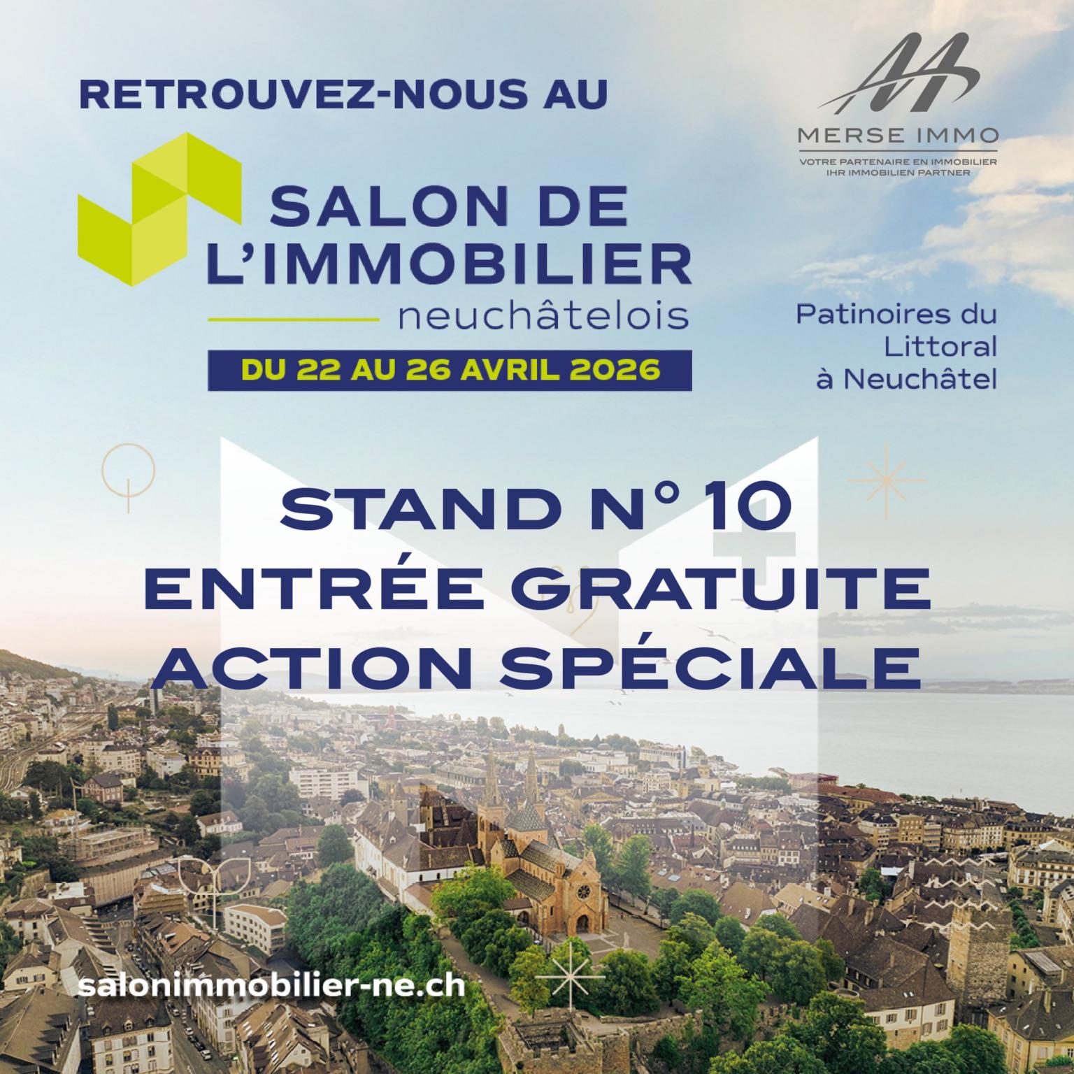 Werbeplakat für eine Immobilienmesse in Neuchâtel