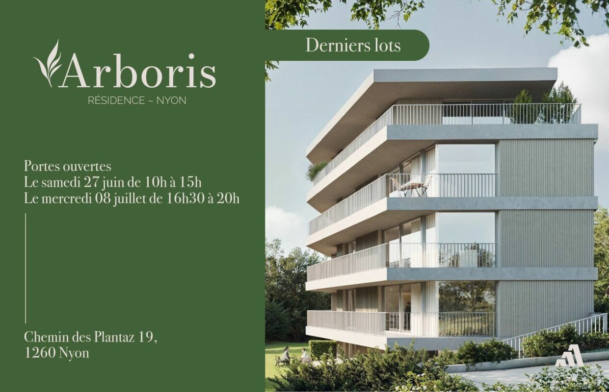 Werbeplakat für eine Wohnanlage in Nyon