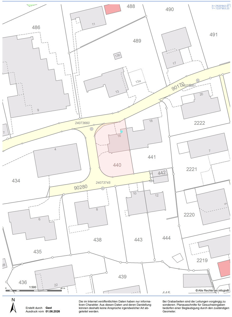 Lageplan eines Grundstücks