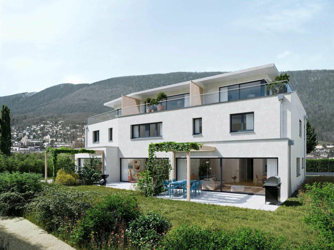 Moderne Villa mit Terrasse und Bergblick