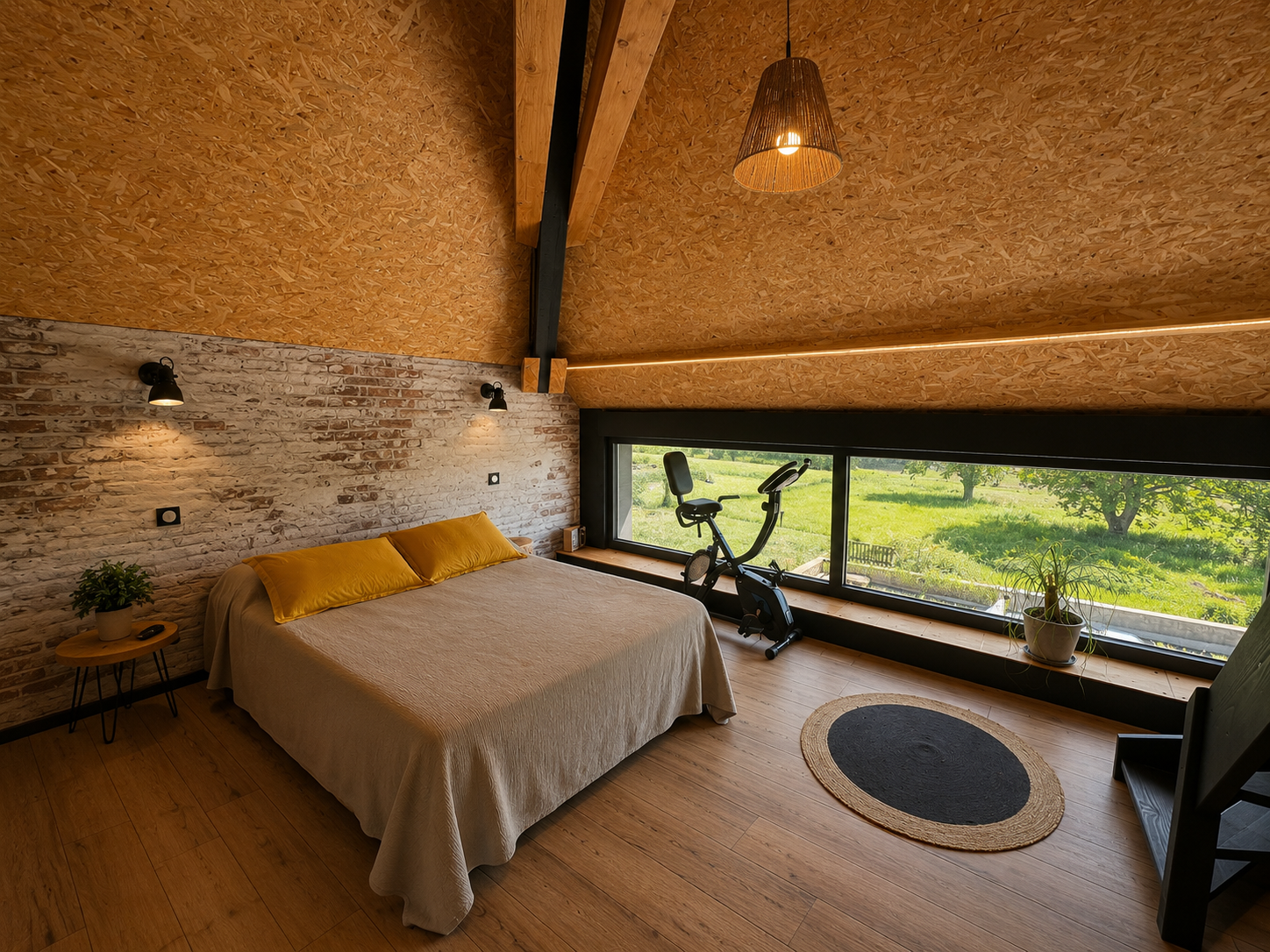 Gemütliches Schlafzimmer mit Blick ins Grüne