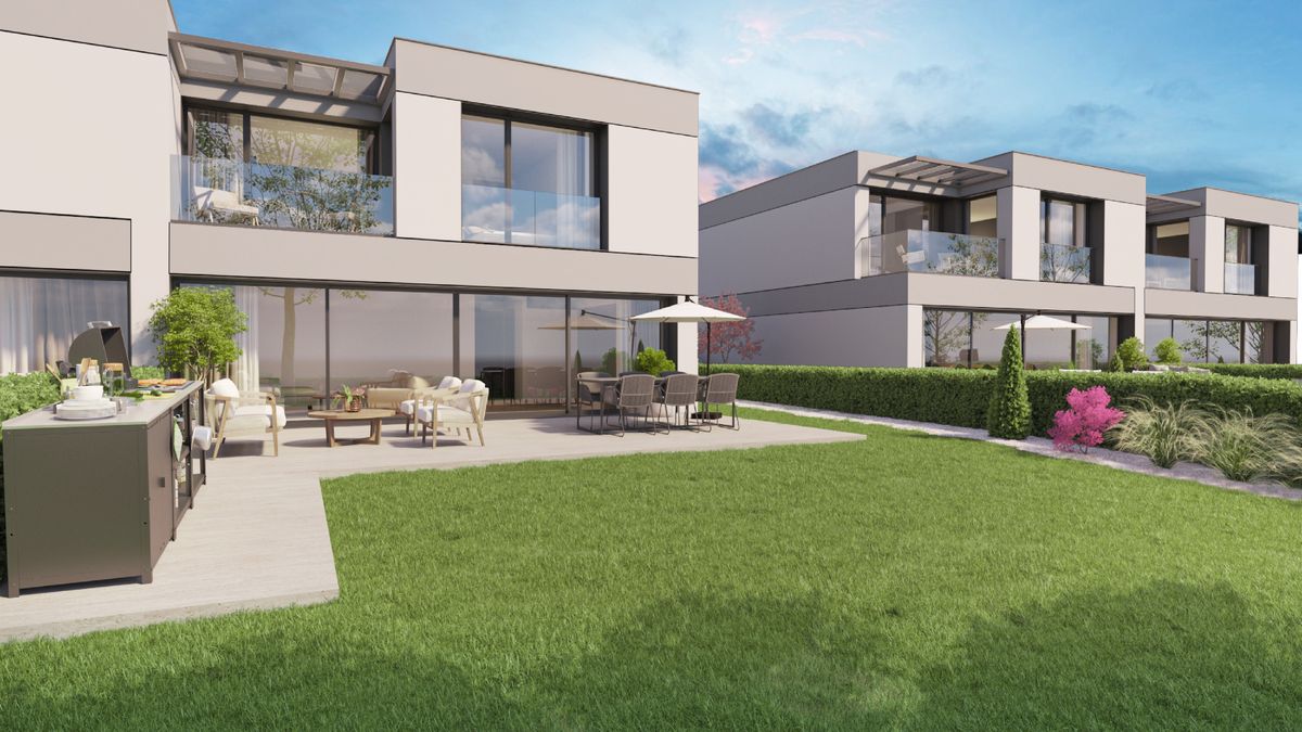 Moderne Wohnanlage mit Terrasse und Garten