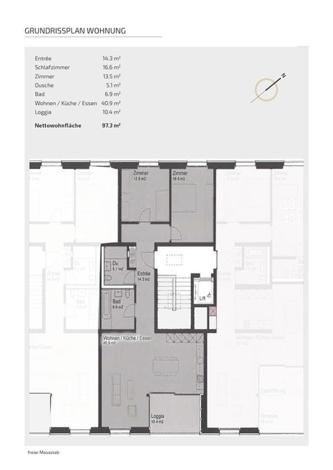 Grundriss einer Wohnung