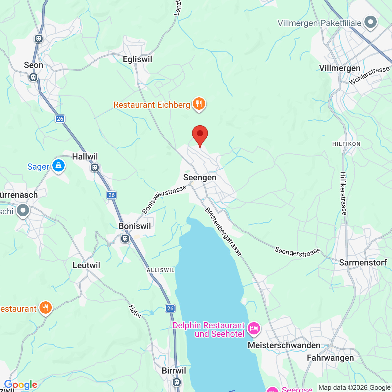 Kartenausschnitt mit Standortmarkierung