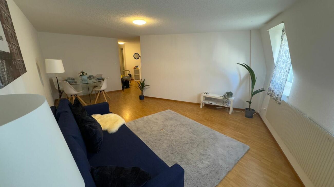 Helles Wohnzimmer mit Essbereich