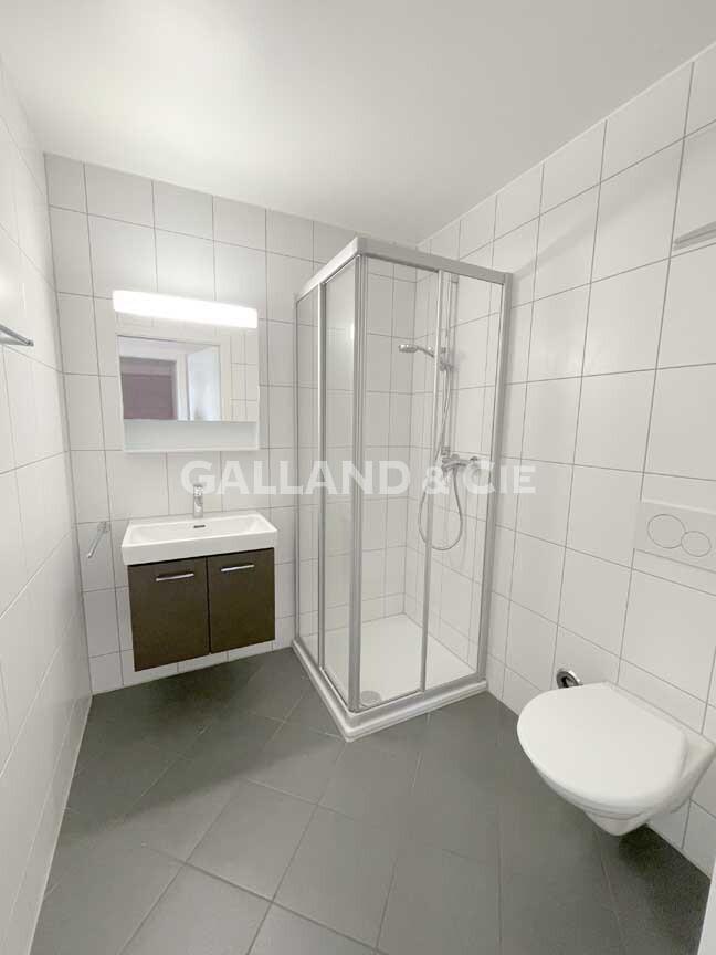 Modernes kleines Badezimmer mit Dusche und WC