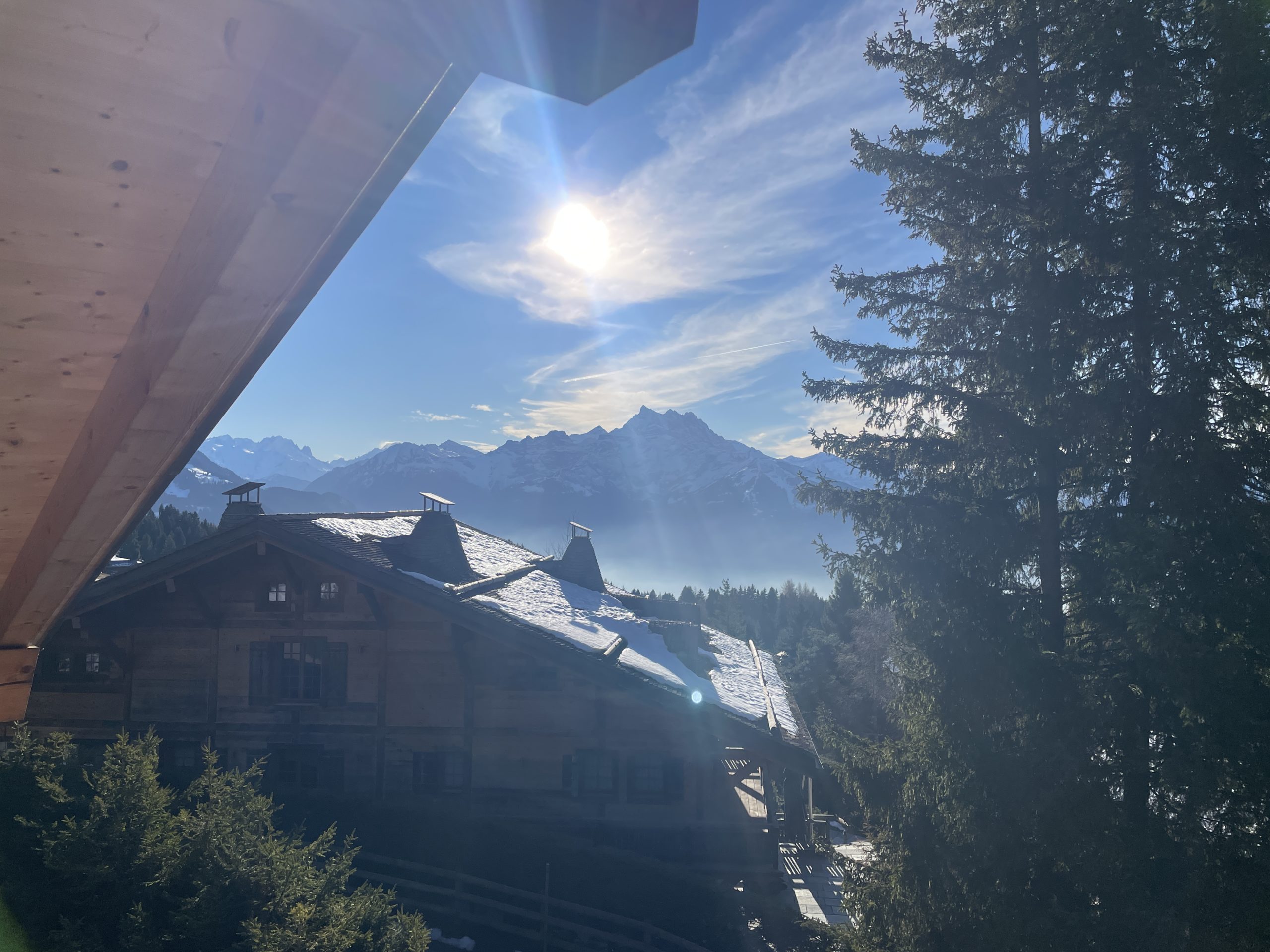 Alpenchalet mit Bergblick