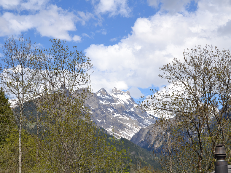 Alpenlandschaft mit schneebedeckten Gipfeln