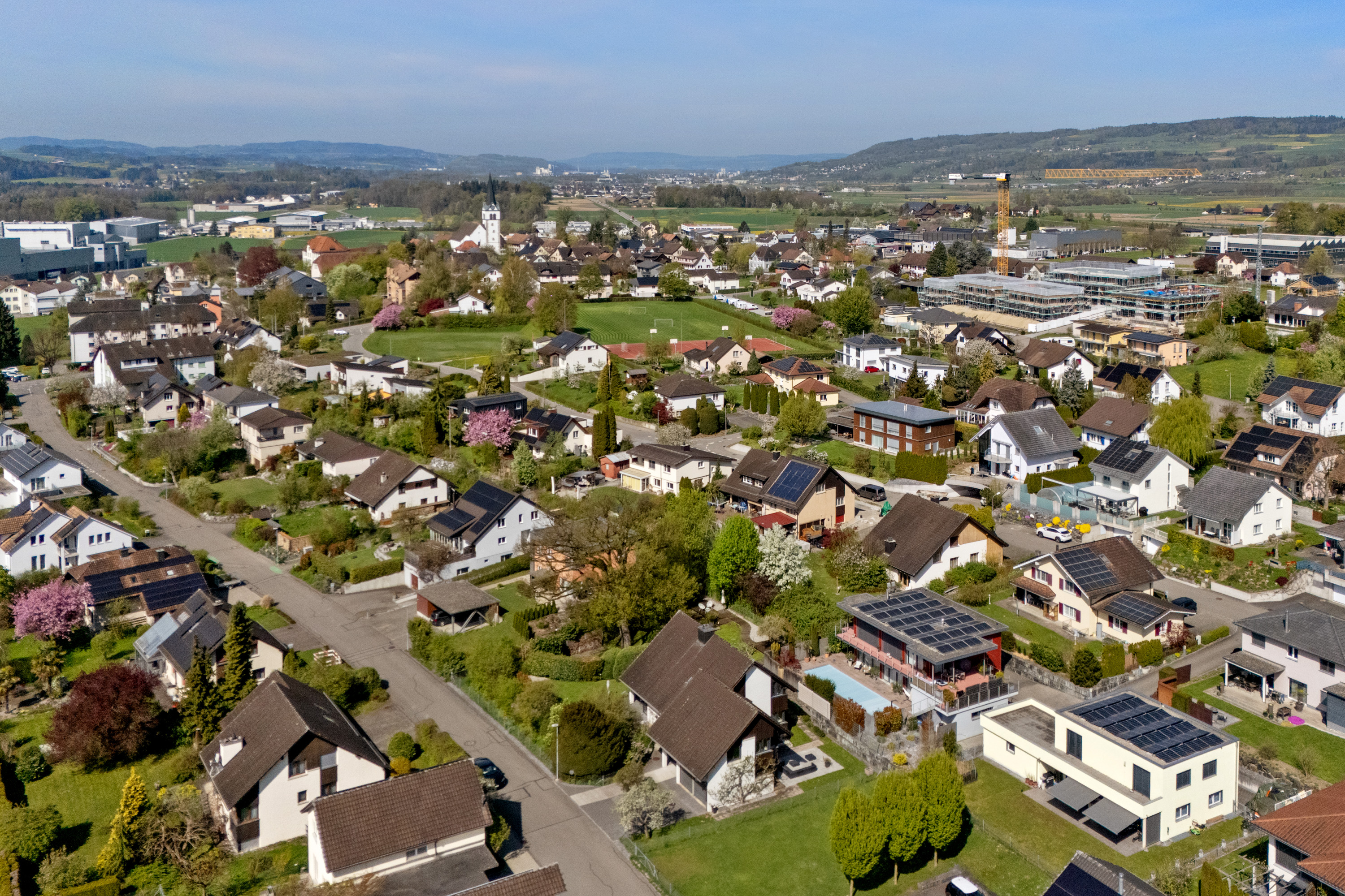 Luftaufnahme eines Wohnviertels