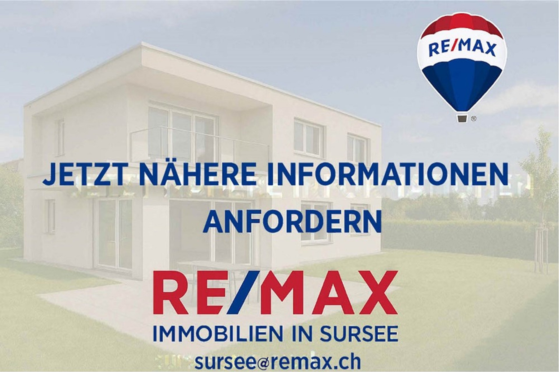 Immobilien-Branding mit Haus-Hintergrund