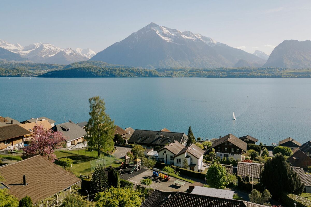 Seeblick mit Alpenpanorama