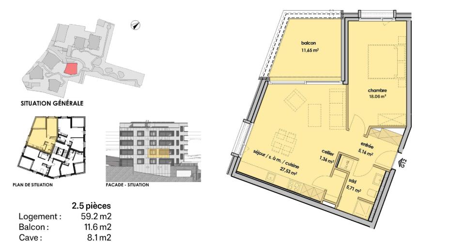 Wohnungsgrundriss mit Balkon